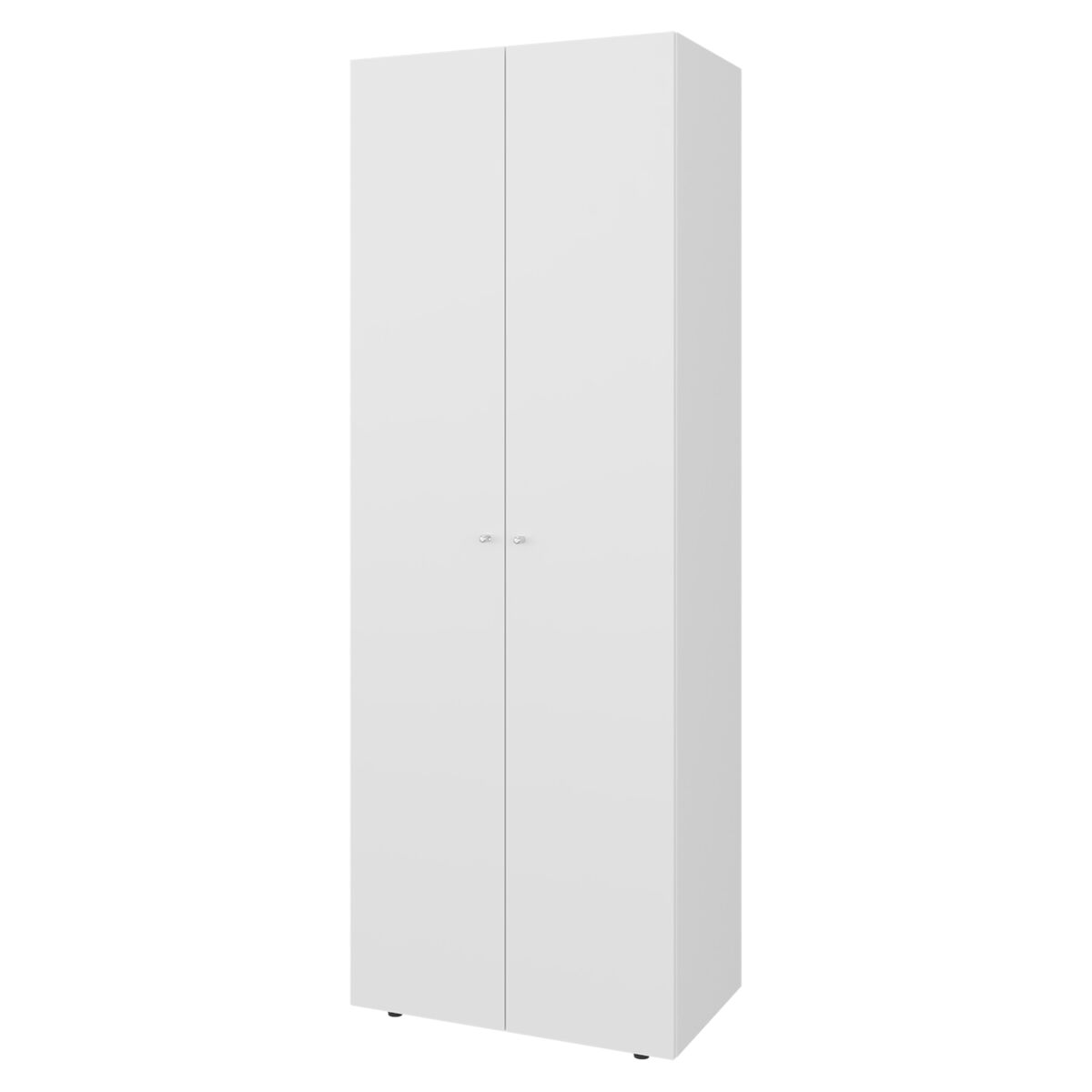 Armario alto de 2 puertas con barra para colgar y estantes 60 Blanco