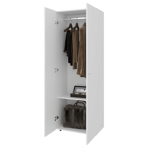 Armário alto com 2 portas, móvel de armazenamento independente para quarto Design funcional e moderno