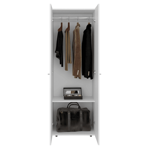 Armário alto com 2 portas, móvel de armazenamento independente para quarto Design funcional e moderno
