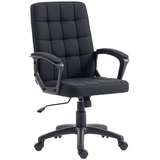Vinsetto Cadeira de Escritório Cadeira de Escritório Giratória com Altura Ajustável e Apoio para os Braços Estilo Moderno Carga 120 kg para Estudio 59x63x96-105,5 cm Preto
