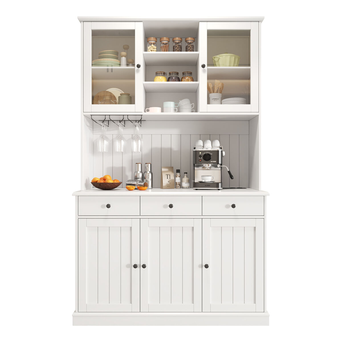 Armario de cocina con 5 puertas y 3 cajones 120 Blanco