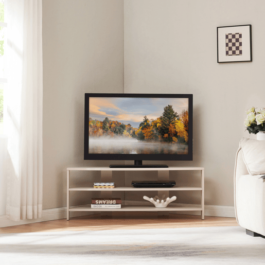 Mesa de TV Berg biselada 110x36x42 cm bege en.casa Mesa de TV Berg biselada 110x36x42 cm bege en.casa
