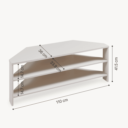 Mesa de TV Berg biselada 110x36x42 cm bege en.casa Mesa de TV Berg biselada 110x36x42 cm bege en.casa