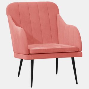 vidaXL Cadeira com apoio de braços 63x76x80 cm veludo rosa