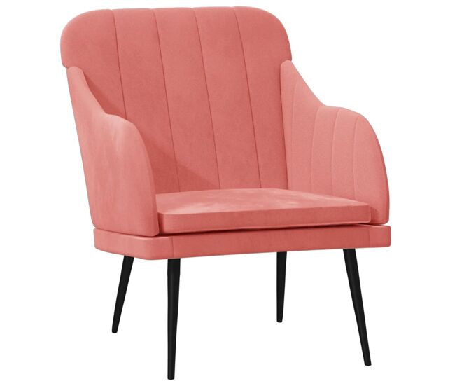 Vidaxl sillón de terciopelo rosa 63x76x80 cm
