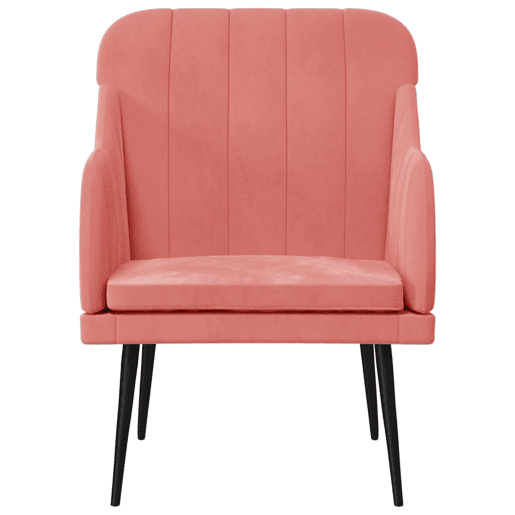 vidaXL Cadeira com apoio de braços 63x76x80 cm veludo rosa