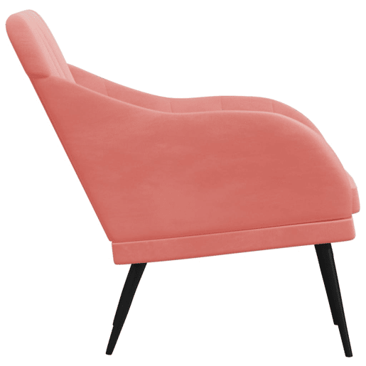vidaXL Cadeira com apoio de braços 63x76x80 cm veludo rosa