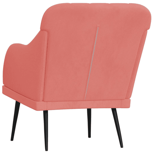 vidaXL Cadeira com apoio de braços 63x76x80 cm veludo rosa