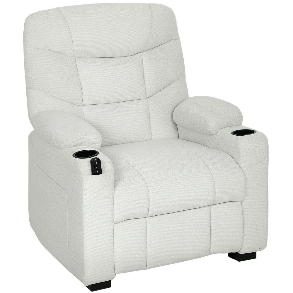 Homcom sillón relax reclinable eléctrico, sillón reclinable silencioso con función memoria, reposapiés, mando a distancia, bolsillos laterales,