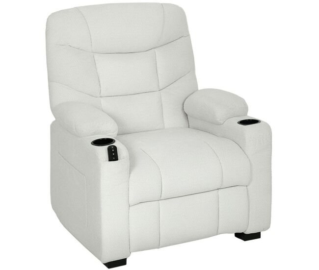 Homcom sillón relax reclinable eléctrico, sillón reclinable silencioso con función memoria, reposapiés, mando a distancia, bolsillos laterales,