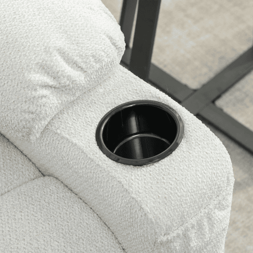 HOMCOM Poltrona Relax Reclinável Elétrica Poltrona Reclinável Silenciosa com Função Memória Apoio para Pés Controlo Remoto Bolsos Laterais Porta-Copos e Porta USB para Quarto Sala Creme