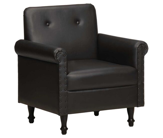 Vidaxl sillón butaca de cuero auténtico negro
