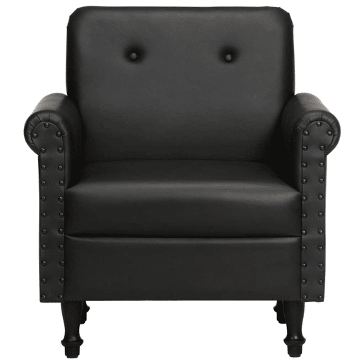 vidaXL Poltrona couro genuíno preto