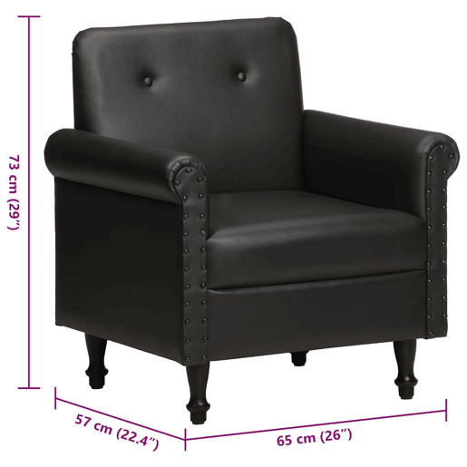vidaXL Poltrona couro genuíno preto