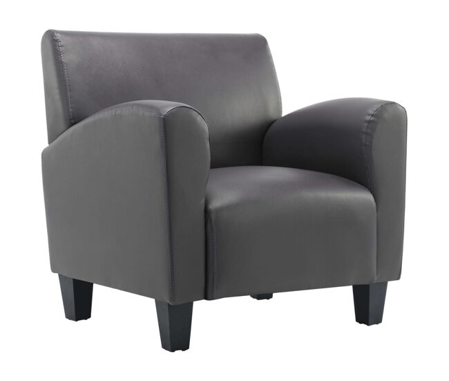 Vidaxl sillón de cuero sintético gris