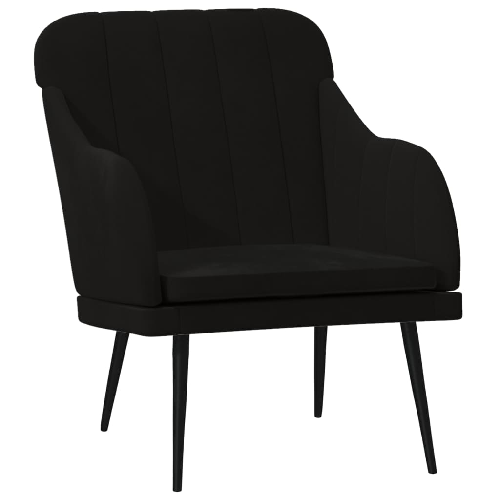 Vidaxl sillón de terciopelo negro 63x76x80 cm