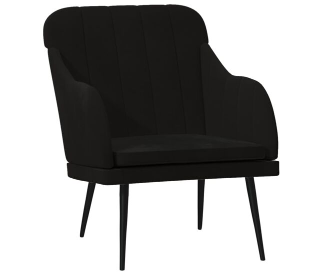 Vidaxl sillón de terciopelo negro 63x76x80 cm