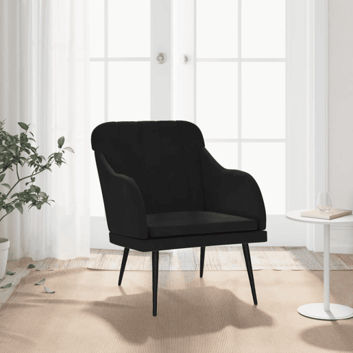 vidaXL Cadeira com apoio de braços 63x76x80 cm veludo preto
