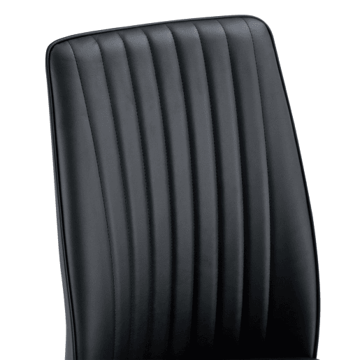 Cadeira de sala de jantar 4 unidades - PU preto, pernas metálicas douradas - design elegante Preto+Dourado