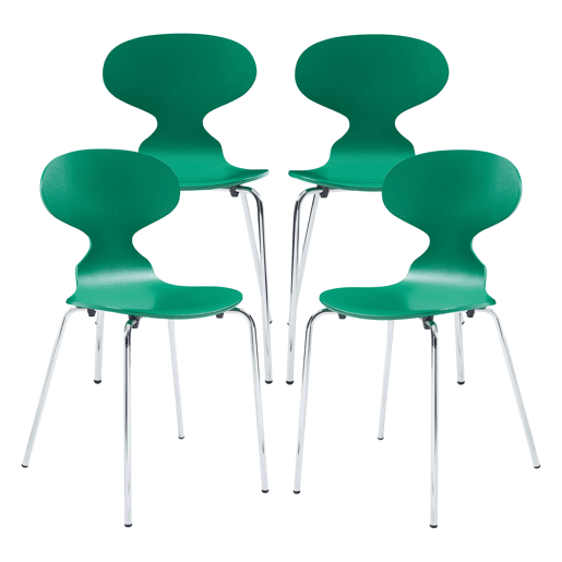 Conjunto de 4 cadeiras de jantar Kil 80x47x48cm VerdeCromo en.casa