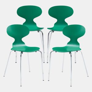 Conjunto de 4 cadeiras de jantar Kil 80x47x48cm VerdeCromo en.casa