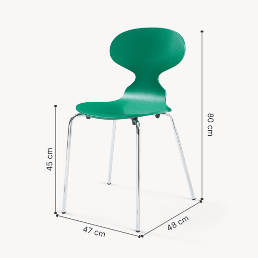 Conjunto de 4 cadeiras de jantar Kil 80x47x48cm VerdeCromo en.casa