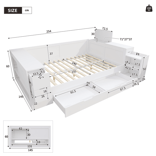 cama juvenil,cama de casal de mdf 140x190 cm,branco cama juvenil,cama de casal de mdf 140x190 cm,branco