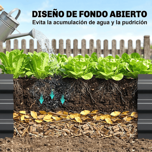 Outsunny Floreira Exterior Grande Retangular em Aço Galvanizado Horta Urbana para Cultivar Plantas e Ervas Floreira com Base Aberta Resistente às Intempéries 240x60x30 cm Cinzento