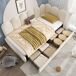 Cama individual de terciopelo Cama individual de terciopelo Beige