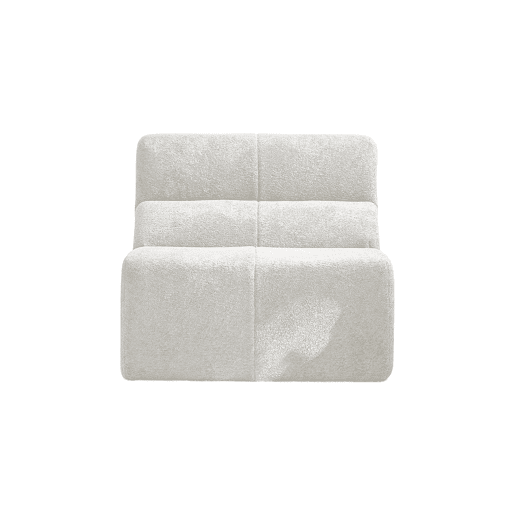 Sofá individual - Veludo macio estilo nuvem, elegante e confortável - Branco
