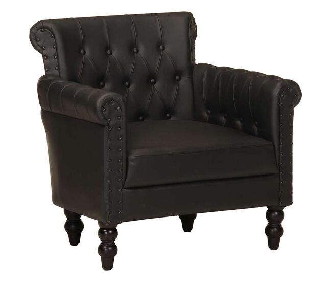 Vidaxl sillón de cuero auténtico de cabra negro