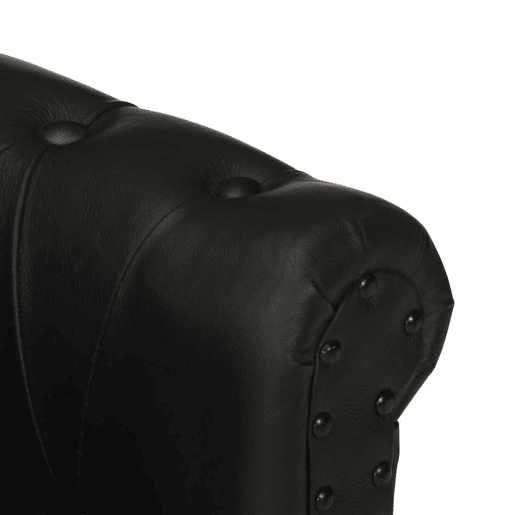vidaXL Poltrona em couro de cabra genuíno preto
