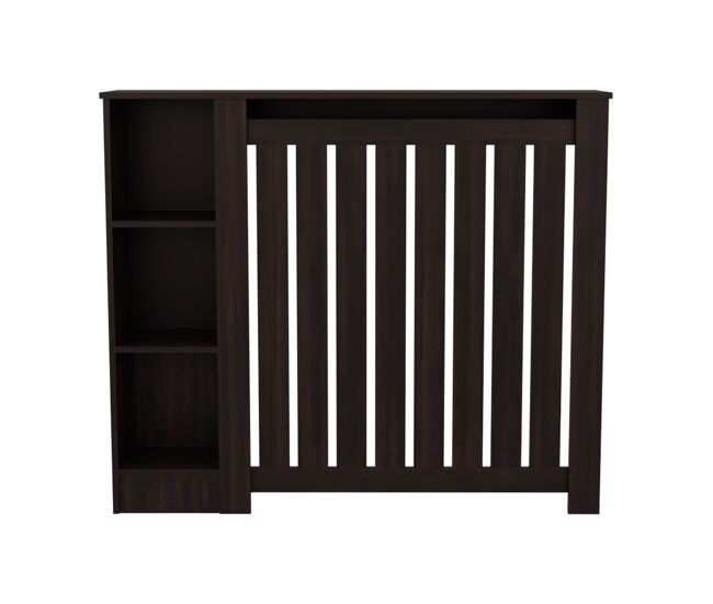 Risk mueble para radiador con rejas decorativas y estantes abiertos que mejoran el almacenaje