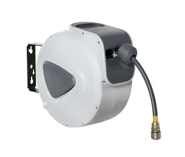 Durhand carrete de manguera de aire comprimido automático de 20 m conector de 1/4'' bsp con soporte para pared giratorio 180° diámetro interno 3/8'' (