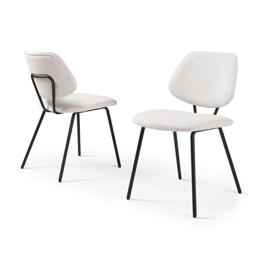 Conjunto de 2 cadeiras de jantar Köma tecido 78x49x55 cm Bege en.casa