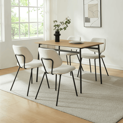 Conjunto de 2 cadeiras de jantar Köma tecido 78x49x55 cm Bege en.casa