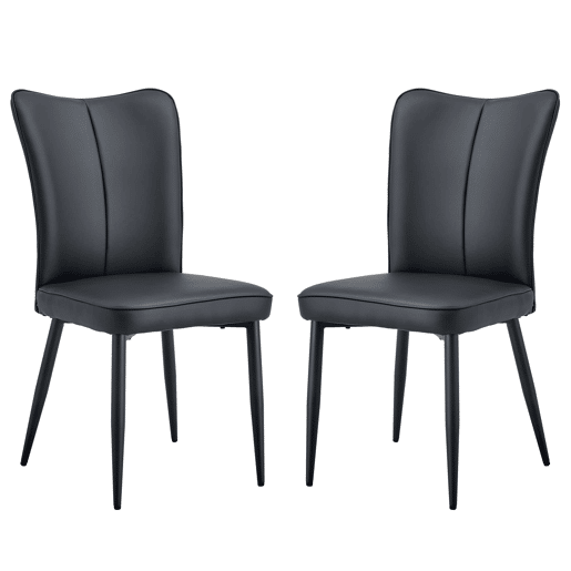 Cadeiras de sala de jantar 2 unidades 89 cm - design moderno em PU - preto