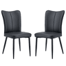 Cadeiras de sala de jantar 2 unidades 89 cm - design moderno em PU - preto