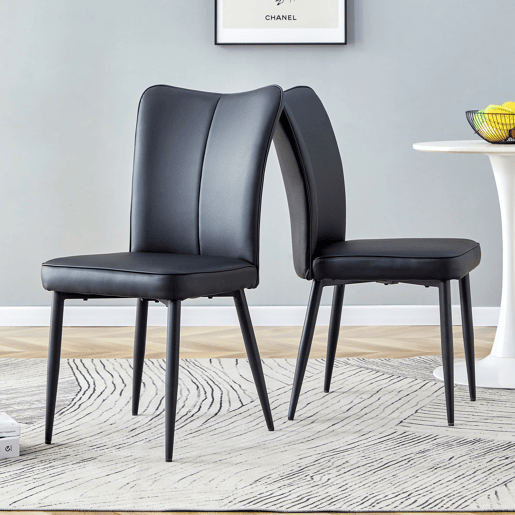 Cadeiras de sala de jantar 2 unidades 89 cm - design moderno em PU - preto