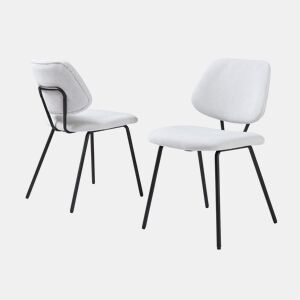 Conjunto de 2 cadeiras de jantar Köma tecido 78x49x55 cm Cinzento claro en.casa