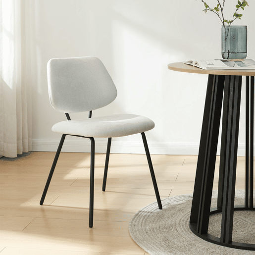 Conjunto de 2 cadeiras de jantar Köma tecido 78x49x55 cm Cinzento claro en.casa