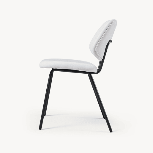 Conjunto de 2 cadeiras de jantar Köma tecido 78x49x55 cm Cinzento claro en.casa