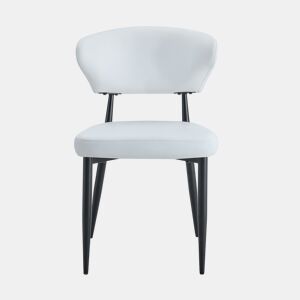 Cadeiras de sala de jantar 2 unidades - design ergonómico minimalista - preto e branco
