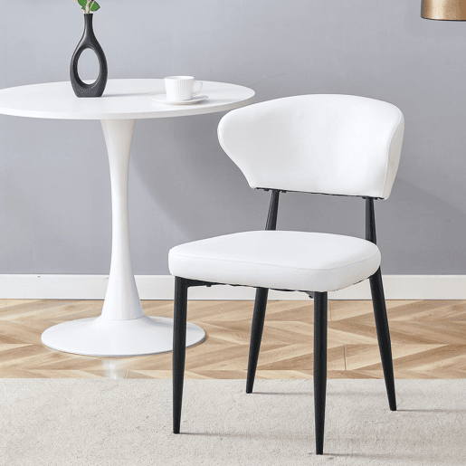 Cadeiras de sala de jantar 2 unidades - design ergonómico minimalista - preto e branco