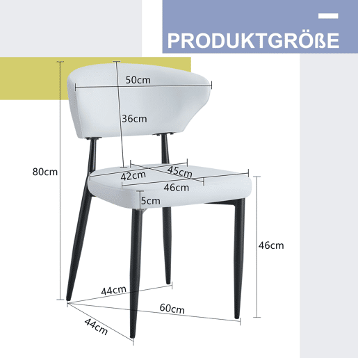 Cadeiras de sala de jantar 2 unidades - design ergonómico minimalista - preto e branco