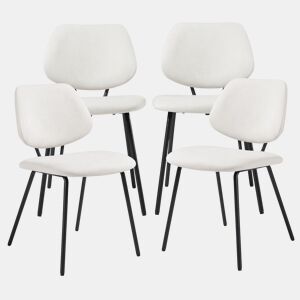 Conjunto de 4 cadeiras de jantar Köma tecido 78x49x55 cm Bege en.casa