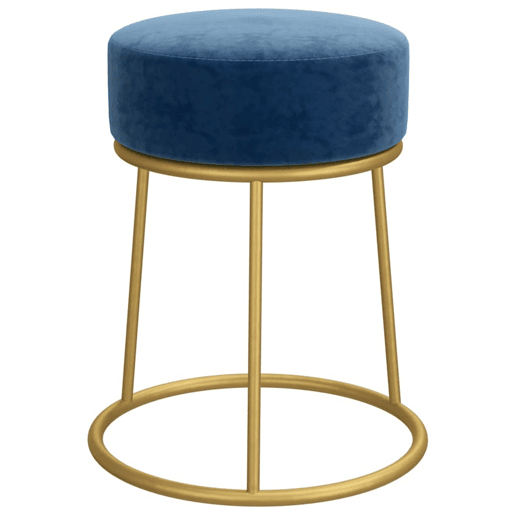 vidaXL Banqueta redonda veludo azul
