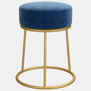 vidaXL Banqueta redonda veludo azul