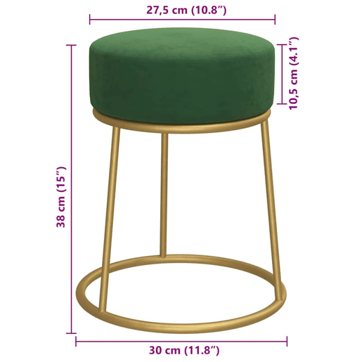 vidaXL Banqueta redonda veludo verde