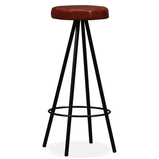 vidaXL Bancos de bar 4 pcs couro genuíno